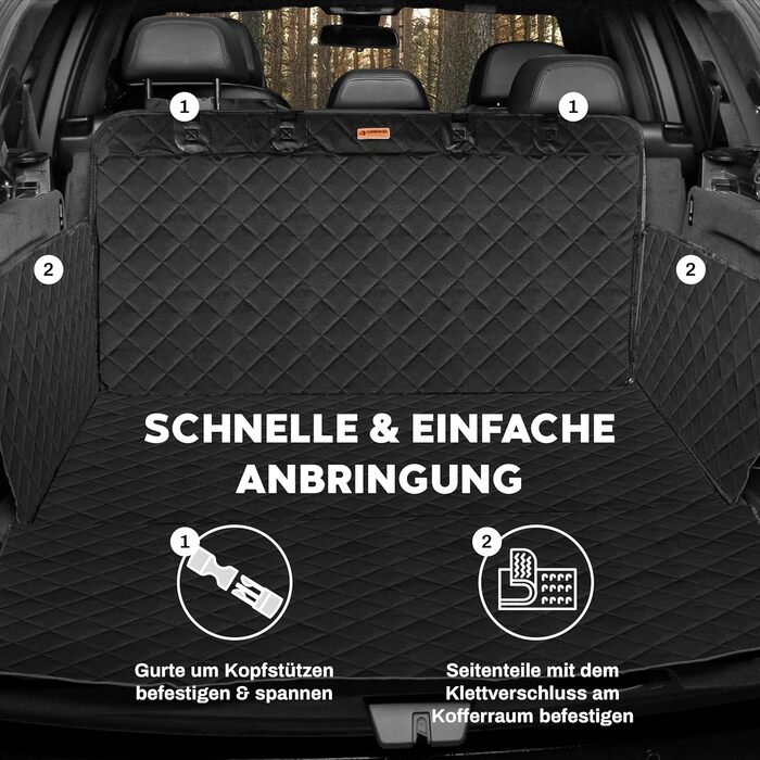 Захист для багажника автомобіля від бруду та подряпин для собак, водонепроникний, чорний, 174 x 190 см