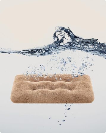 Ліжко для собак Feandrea, м'який килимок, плюшеве ліжко, 122 x 74 см, м'яка підстилка, миється, багатофункціональне, верблюжий колір