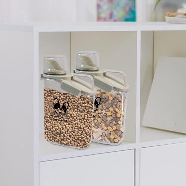 Контейнер для корму для собак 2.8L, герметичний, з BPA-вільного пластику, прозорий, зелений (1391-Dog)