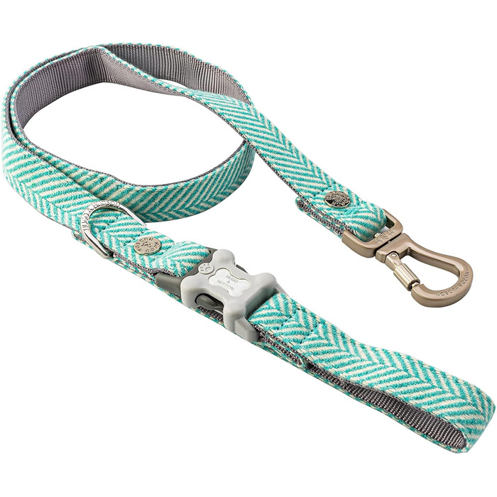 Повідок для собак HUGO & HUDSON твідовий, тренувальний, аква, ялинка, 1,2 м x 1,5 см