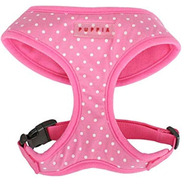 Нашийник для собак Puppia Dotty, без затягування, регульований, рожевий, XS (для маленьких та середніх собак)