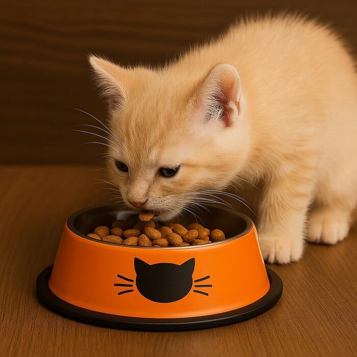 Набори мисок для котів Pawpourri з нержавіючої сталі (2 шт.), 230 мл (сірий, червоний, помаранчевий, блакитний)