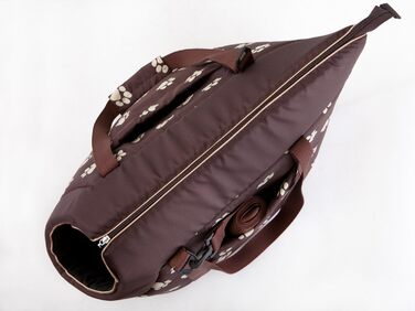 Сумка-переноска DOGGY Hobbydog для собак і котів, 27x25x43 см, коричнева з лапками