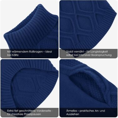 Світер для собак Konvinit, великі породи, зимовий, теплий, блакитний. XS-2XL, для Чихуахуа до Лабрадора, також для Такс. Об'єм грудей L: 53 см