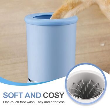 Автоматичний очисник лап для собак, електричний, USB, силіконова щітка, 360°, для собак та котів (білий)