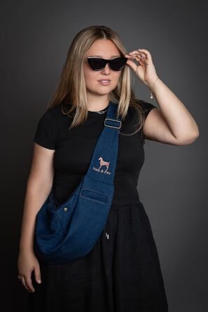 Трансформер для собак Noah & Paw до 5 кг: сумка-переноска з регульованим ремінцем та м'яким хутром, подвійний захист, преміум денім