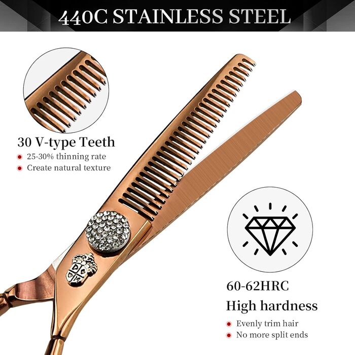 Набір професійних ножиць для грумінгу собак 6 дюймів: прямі та розріджуючі ножиці з японської сталі