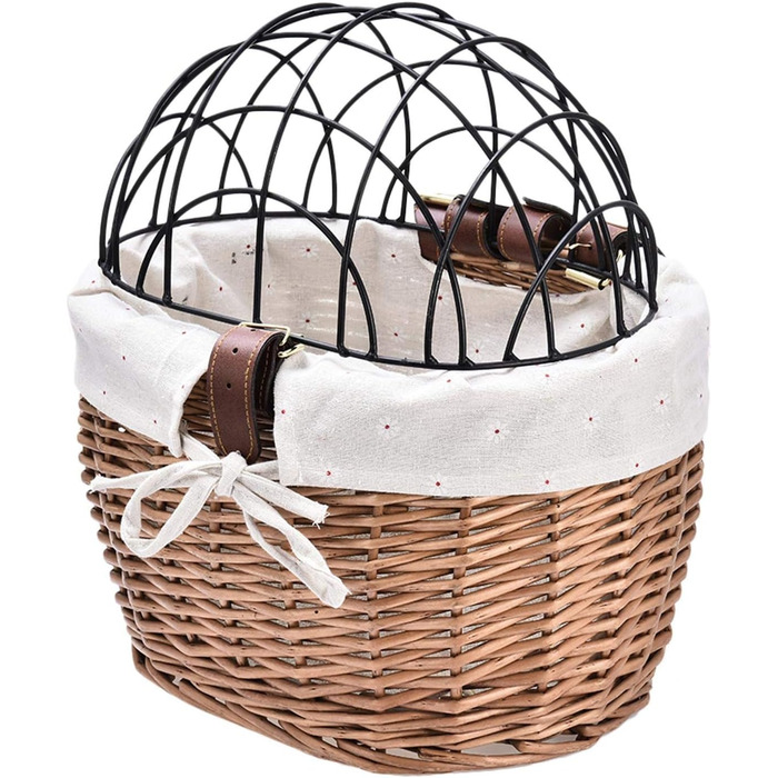 Плетенний велосипедний кошик з лози | Ручна робота | Знімний, для собак