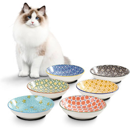 Набір мисок для котячого корму Napf Katze з кераміки, набір 6 шт. з антиковзною підкладкою, об'єм 250 мл, серія 