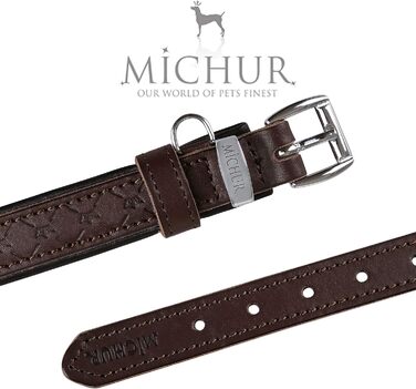 Шкіряний нашийник для собак MICHUR Design, коричневий, різні розміри