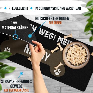 Персоналізована килимок для годування собак з іменем - PR Print, 80 x 30 см, миючий, неслизький