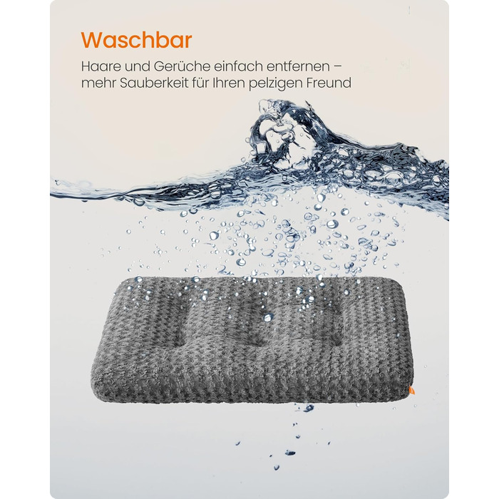 Ліжко для собак Feandrea XL, м'яке, для великих собак, 110 x 73 см, сірий, PGW293GN01