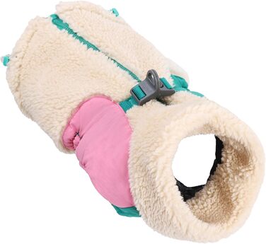 Зимовий теплий пуховик для собак з флісовою підкладкою, вітронепроникна куртка для холодної погоди з отвором для повідка (Бежевий, XL)