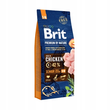 Сухий корм для собак Brit Premium by Nature Senior S+M з куркою, 15 кг