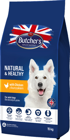 Натуральний та здоровий корм для собак Butcher's з куркою, 15 кг