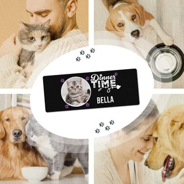 Персоналізована підкладка під миску для собак та котів з ім'ям та фото - Royal Print, 80 x 30 см, миється, не слизька