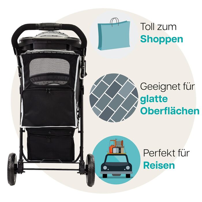 Візок для собак Innopet Allure Cheetah сірий