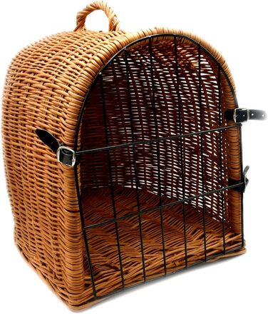 Транспортна переноска для кота MyBer® з плетіння лози, переноска для кота, котяча печера, переноска для дрібних тварин, K5-080-SK-SWKB