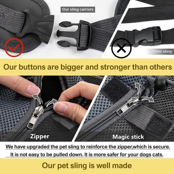 Жовта переносна сумка-переноска для собак та котів (маленьких порід), з регульованим плечовим ременем