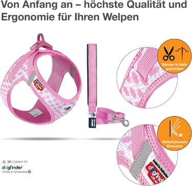 Шлейка для собак Air-esh L з повідком (XS, рожевий з коламі)