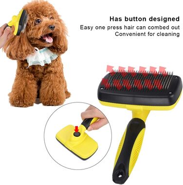 Щітка для собак самоочисна, для котів, видалення шерсті, швидке очищення, для довгої та короткої шерсті