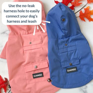 Водонепроникний дощовик для собак DJANGO Highland, оливковий, M (Medium), з капюшоном та отвором для шлейки