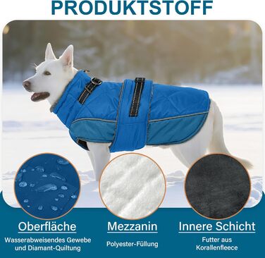 Водонепроникний теплий зимовий одяг для собак великих порід (Німецька дога) з високим коміром, зелений, XL, водонепроникний, для прогулянок в снігу