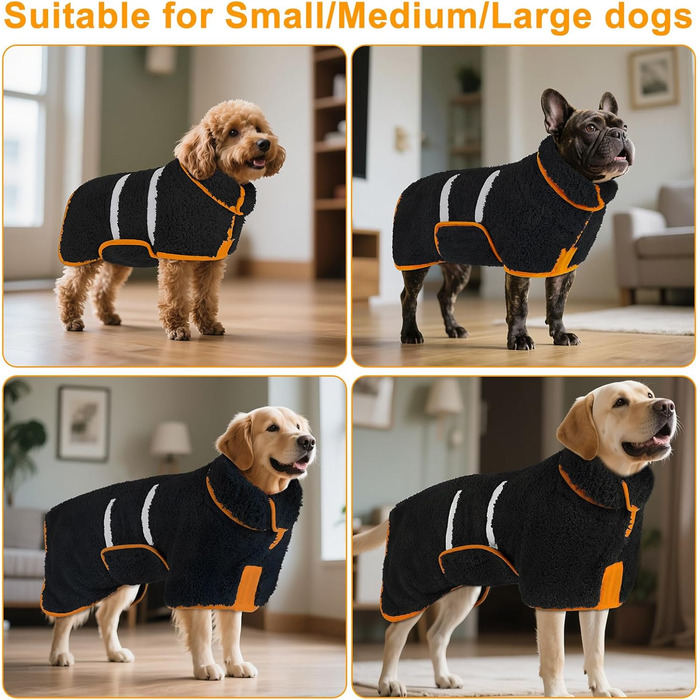 Рушник для собак Bienbee, чорний, XXL, швидковисихаючий, супер вбираючий