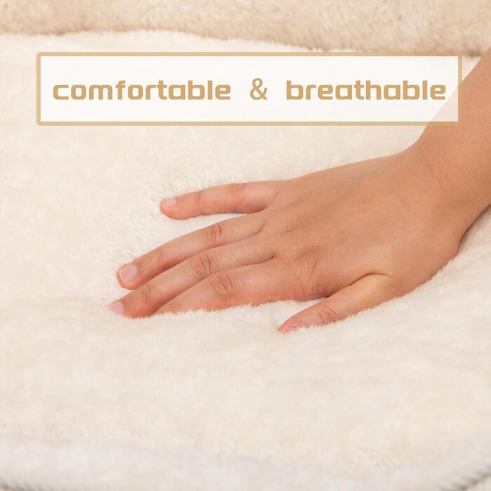 Килимок для котів та собак Hollypet, м'який лежак для тварин, 55x45x15 см, бежевий