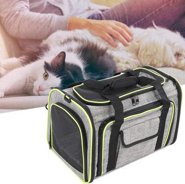 Сумка-переноска для тварин ZAICOLER з мотузкою всередині, безпечна для прогулянок та подорожей. Розширювана сумка-переноска з сіткою зверху, з оксфордської тканини для собак та котів.
