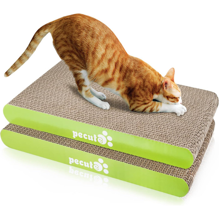 Pecute 2 шт. Когтеточки з картону для котів - набір, двосторонні, 38.5 x 20.5 см