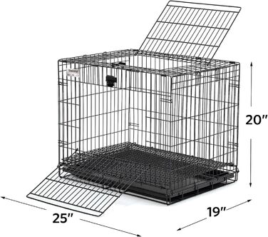 Клітка для кроликів MidWest Wabbitat 151, складна, 64 см, з пластиковим піддоном і металевим дном, чорна