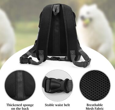 Рюкзак для тварин Pet Hunderucksack Katzerucksack, чорний, S, 30 x 16 x 34 см. Ідеально для собак та котів, зручний для подорожей, прогулянок та активного відпочинку.