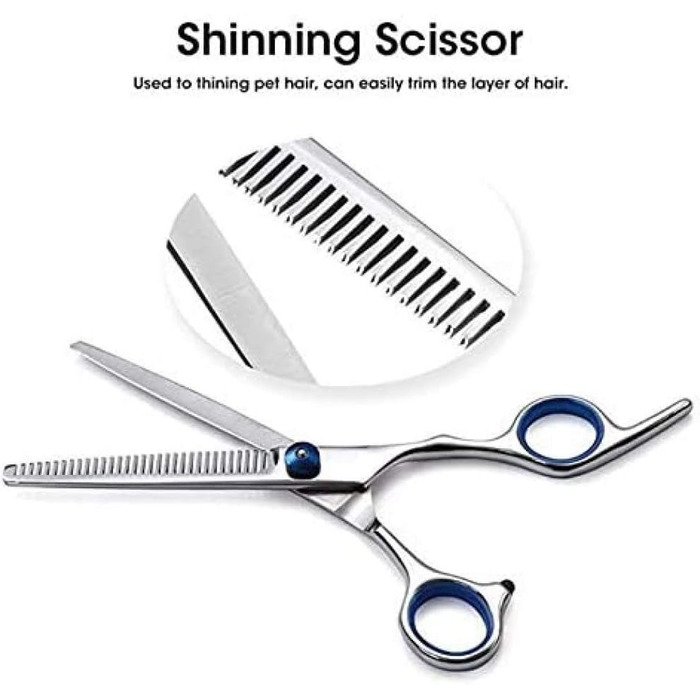 Набір для догляду за собаками CLQ: 4 ножиці з нержавіючої сталі для довгого та короткого волосся