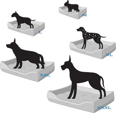 Крісло-ліжко для собак великих, середніх та малих порід - зручне ліжко для домашніх тварин - водонепроникне, розмір L, 92x73 см, графіт з чорним