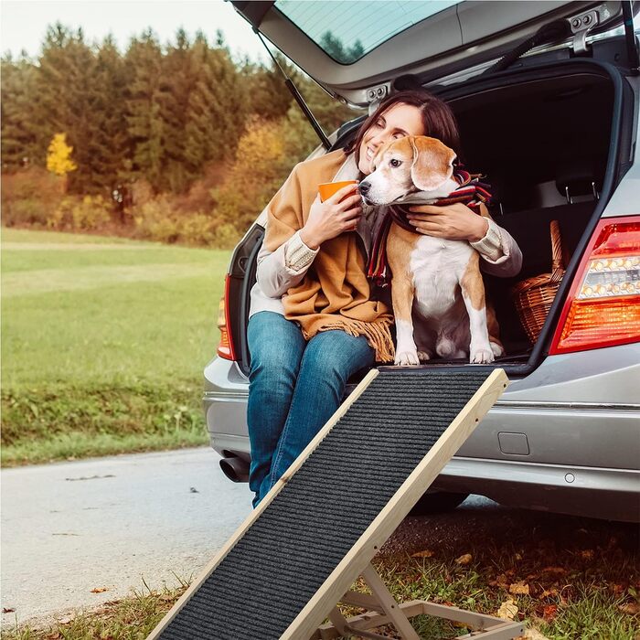 Східці для собак Hunderampe 100 см, складані для авто, котів та собак великих та малих порід, до 100 кг, розмір 100x40x30/40/50/60 см