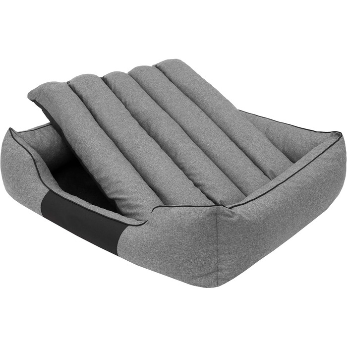 Крісло-ліжко для собак XL, 85x65 см, сіре - м'яке лежання для вашого улюбленця