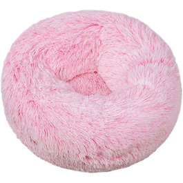Кругла лежанка для собак Chickwin, м'яка, плюшева, з антиковзною основою, для собак та котів, діаметр 60 см, колір градієнтний порошок