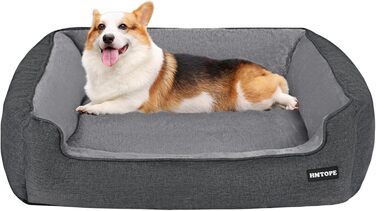 Ліжко для собак, диван-лежанка, подушка для тварин, корзинка для собак. Знімне та пральне, сірого кольору, розмір 90 x 75 x 25 см