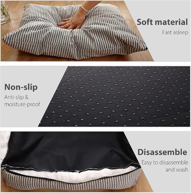 Ортопедичне ліжко для собак Petcute Hautierbett, м'яке, знімний чохол, для маленьких собак, сіре (M)