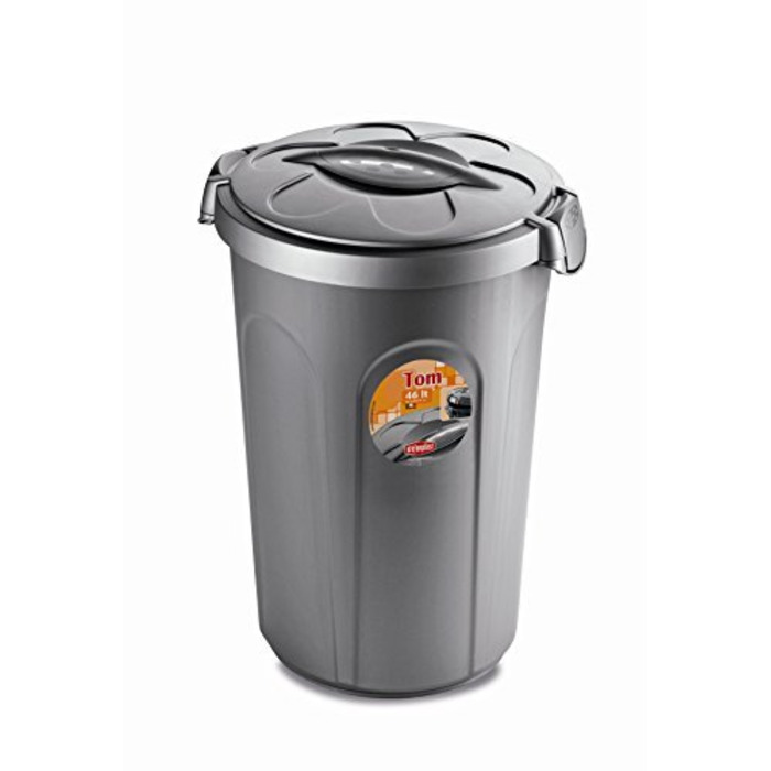 Тонечка для корму Kreher XL: 46 літрів, пластик PP, сіра, 44,5x40x61 см