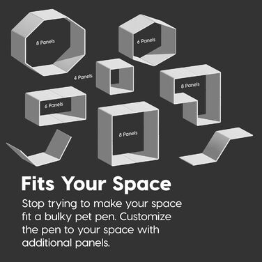 Клітка для собак Iris USA Laufstall, біла, 4 панелі, 61 см, без дверей