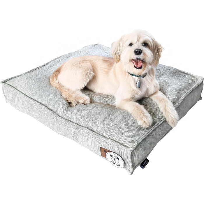 М'яке лежанка для собак з м'якою підкладкою, знімний чохол, світло-сірий та світло-блакитний, 3 розміри, ковдра для собак з антиковзаючою основою, світло-сірий, розмір M (90 x 62 см)