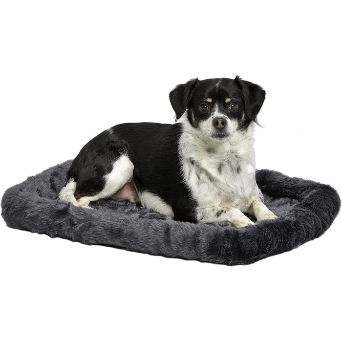 Ліжко для собак та котів, сіре штучне хутро, ультрам'яке, машинне прання, розмір 61 см, для маленьких тварин