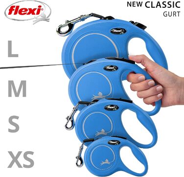 Flexi Classic L рулетка для собак до 50 кг (8 м, блакитна)