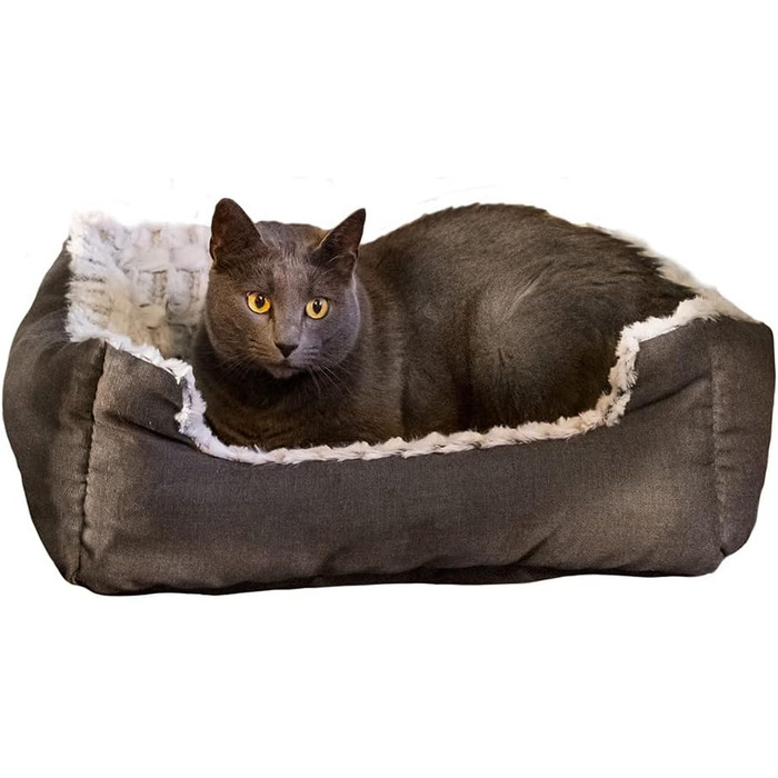 М'яке ліжко для собак та котів Ferplast - зручне та миється. Розміри: 91x72x19 см та 48x37x16 см