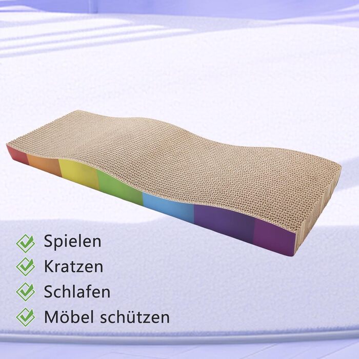 Котячі кігтеточки, 2 шт. Міцні картонні кігтеточки для котів з котячою м'ятою, перероблювана картонна підставка для дряпання котів 62.9 * 21.5 * 4.8 см, кігтеточки для догляду за кігтями