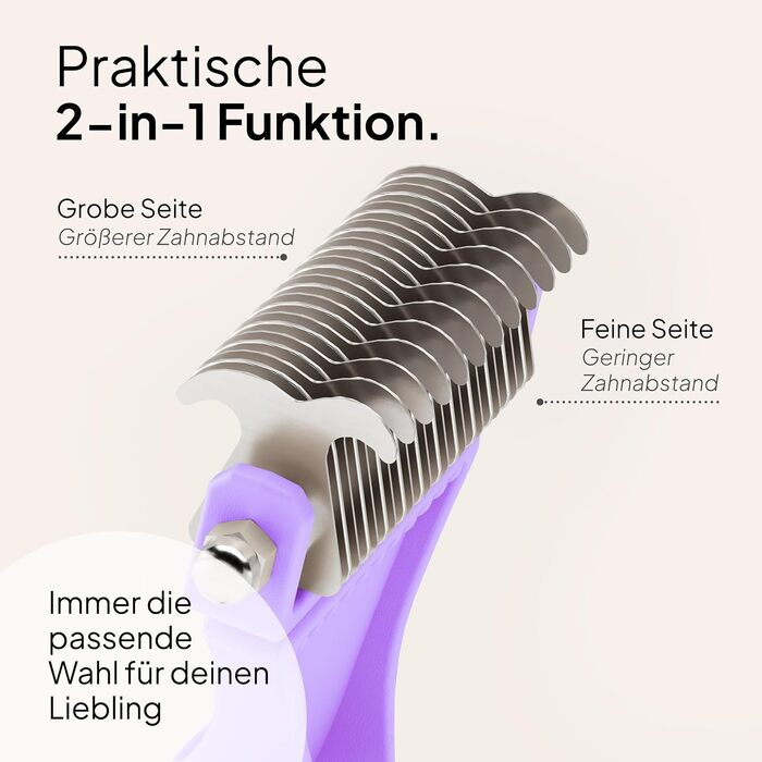 Щітка для котів Pretty Paw® для видалення шерсті, масажна підшерсткова щітка, для довгошерстих та короткошерстих котів, проти ковтунів, лаванда, нова!