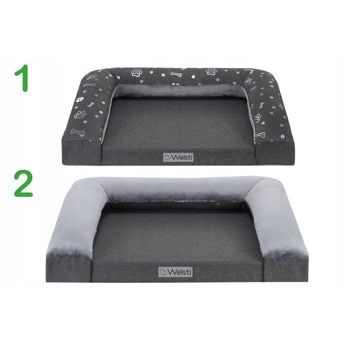Ліжко для собак 2в1 (диван та матрац) Welsti, 70x50 см, м'яка підстилка-подушка