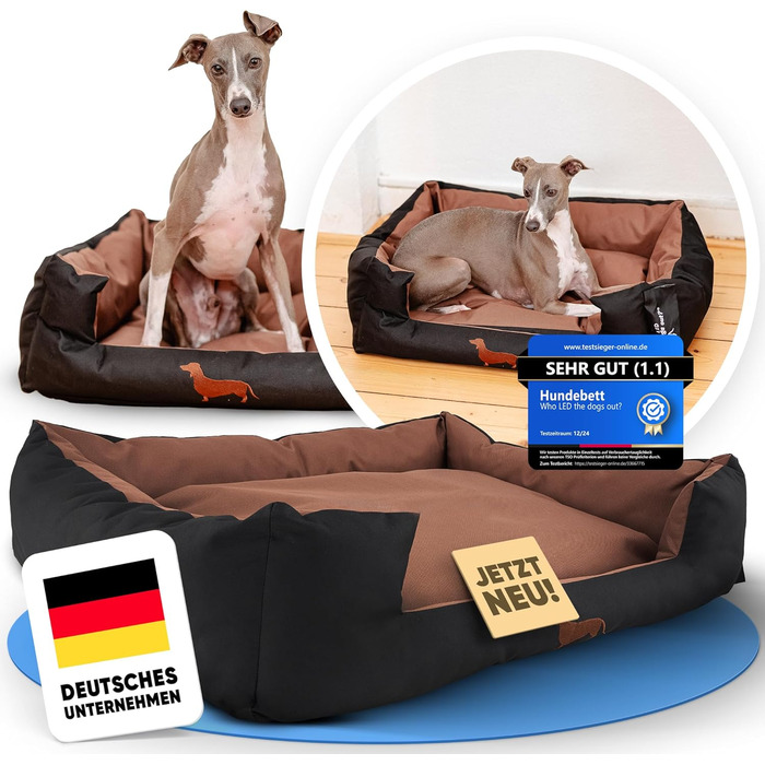 Міцне собаче ліжко для великих і маленьких собак, цуценят та літніх тварин. Собаче ліжко-софа, кошик з подушкою. Світлі та темні кольори, середні породи, з м'якою оббивкою. Виберіть колір S onyx